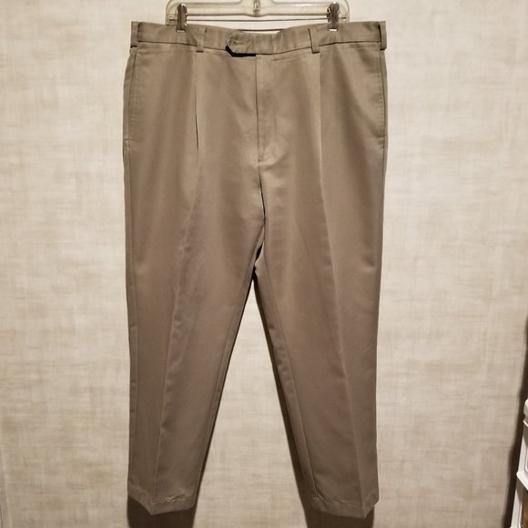 FLEXSLAX MEN KHAKI DRESS PANTS - Picture 1 of 6